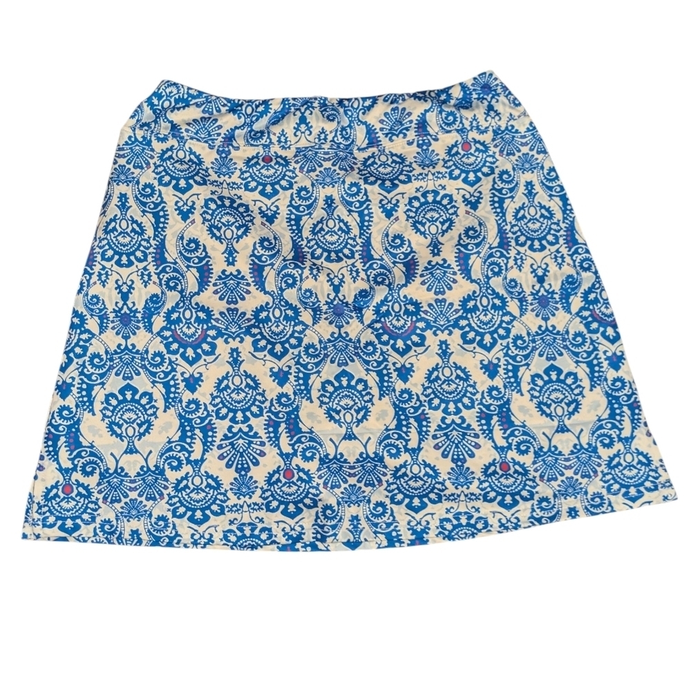 Blue Paisley Print with Pink Accents Active Performance Skort Lightweight